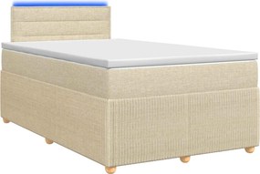vidaXL Κρεβάτι box spring με στρώμα Κρεμ 120 x 200 cm Ύφασμα