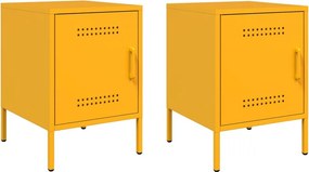 vidaXL Κομοδίνα 2 τεμ. Μουσταρδί 36x39x50,5 εκ. από Χάλυβα