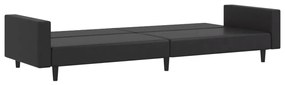 Καναπές Κρεβάτι Διθέσιος Μαύρος από Συνθετικό Δέρμα - Μαύρο
