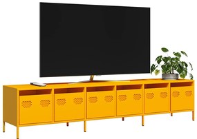 vidaXL ντουλάπι τηλεόρασης  Κίτρινο μουσταρδί Ατσάλι ψυχρής έλασης