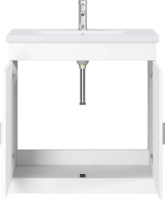 vidaXL Σετ Επίπλων Μπάνιου Λευκό 81 x 40 x 84,5 εκ Επεξεργασμένο Ξύλο