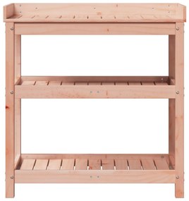 Τραπέζι Κηπουρικής με Ράφια 82,5x45x86,5 εκ. Μασίφ Ψευδότσουγκα - Καφέ