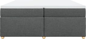 vidaXL Κρεβάτι Boxspring με Στρώμα Σκούρο Γκρι 200x200 εκ. Υφασμάτινο