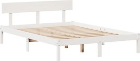 vidaXL Κρεβάτι Βιβλιοθήκη Χωρίς Στρώμα 140x200 εκ Μασίφ Ξύλο Πεύκο