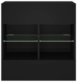 vidaXL Έπιπλο Τοίχου Τηλεόρασης με LED Μαύρο 58,5x30x60,5 εκ.