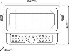 Ηλιακός Προβολέας Epad 5W IP65 4000K Μαύρο
