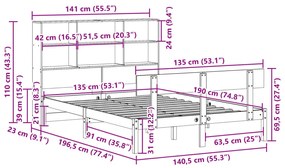 ΚΡΕΒΑΤΙ ΒΙΒΛΙΟΘΗΚΗ ΧΩΡΙΣ ΣΤΡΩΜΑ ΛΕΥΚΟ 135X190 ΕΚ ΜΑΣΙΦ ΠΕΥΚΟ 3321799