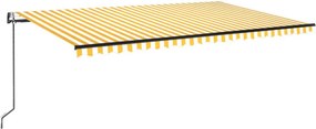 vidaXL Αναδιπλούμενη τέντα Κίτρινο και Λευκό 500 x 300 εκ Πολυεστέρας