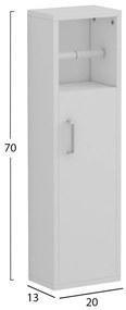 Ντουλάπι μπάνιου DAMIEN C9025.12 Μελαμίνη Λευκή 20x13x70Y εκ. 20x13x70 εκ.