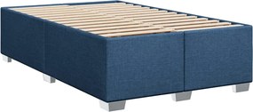 vidaXL Κρεβάτι Boxspring με Στρώμα Μπλε 120x200 εκ. Υφασμάτινο