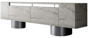 Έπιπλο Τηλεόρασης Bohem 618BLY1265 180x30x50cm Travertine Grey-Silver