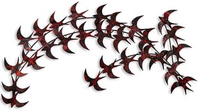 Διακοσμητικό Τοίχου Kirlangic 930DYU1248 75x136cm Black-Red Wallity Μέταλλο