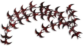 Διακοσμητικό Τοίχου Kirlangic 930DYU1248 75x136cm Black-Red Wallity Μέταλλο