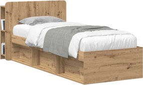 vidaXL Κρεβάτι με Κεφαλάρι Artisan Δρυς 100 cm Επεξεργασμένο Ξύλο