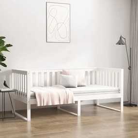 vidaXL Κρεβάτι ημέρας χωρίς στρώμα Λευκό 100x200 cm Στερεό ξύλο πεύκο