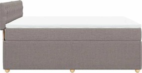 vidaXL Κρεβάτι Boxspring με Στρώμα Taupe 140x190 εκ. Υφασμάτινο