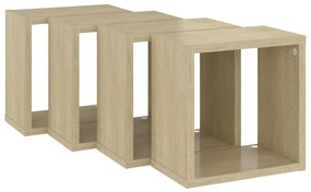 vidaXL Ράφια Κύβοι Τοίχου 4 τεμ. Sonoma Δρυς 26 x 15 x 26 εκ.