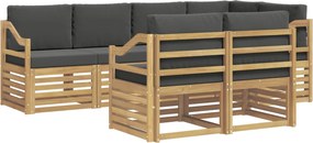 vidaXL Σειρά Καναπέ Εξωτερικού 7 pcs Άσπρο και Ανθρακί