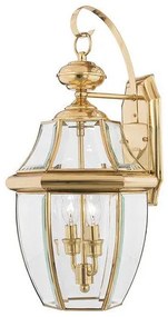 Φανάρι Απλίκα Φωτιστικό Τοίχου 2xE14 IP44 53cm Newbury Elstead Lighting-QZ-NEWBURY2-L-PB-Ορείχαλκος QZ-NEWBURY2-L-PB
