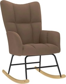 vidaXL Πολυθρόνα Κουνιστή Καφέ Υφασμάτινη με Υποπόδιο