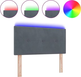 vidaXL LED κεφαλάρι με φώτα λωρίδας LED Γκρι 80 cm Πολυεστέρας