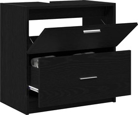 vidaXL Ντουλάπι Μπάνιου Μαύρη Οξυά 59 x 37 x 59 cm Επεξεργασμένο ξύλο