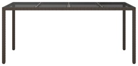 vidaXL Τραπέζι Φαγητού Κήπου Καφέ 190x90x75 εκ Πολυ Ράταν