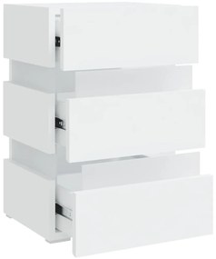 vidaXL Κομοδίνο με LED Λευκό 45 x 35 x 67 εκ. από Επεξεργασμένο Ξύλο