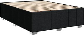 vidaXL Κρεβάτι Boxspring με Στρώμα Μαύρο 140x190 εκ. Υφασμάτινο