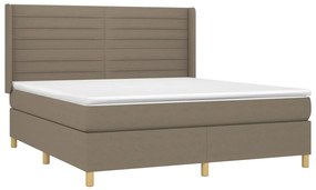 ΚΡΕΒΑΤΙ BOXSPRING ΜΕ ΣΤΡΩΜΑ &amp; LED TAUPE 160X200 ΕΚ. ΥΦΑΣΜΑΤΙΝΟ 3138969