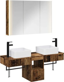 vidaXL Σετ Ντουλαπιών Μπάνιου 4 pcs Παλαιωμένο ξύλο
