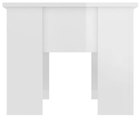 Τραπεζάκι Σαλονιού Γυαλ. Λευκό 79x49x41 εκ. Επεξεργασμένο Ξύλο - Λευκό