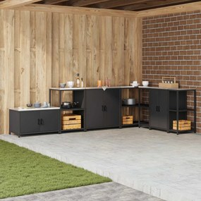 vidaXL Ράφι Κουζίνας HATTEM Μαύρο 60 x 50 x 92 εκ Ατσάλι