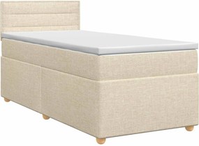 vidaXL Κρεβάτι box spring με στρώμα Κρεμ 80 x 200 cm Ύφασμα
