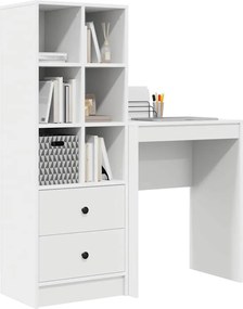 vidaXL Γραφείο με συρτάρι με ράφι με αποθήκευση 2 pcs Λευκό