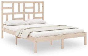 vidaXL Πλαίσιο Κρεβατιού 120 x 190 εκ. από Μασίφ Ξύλο Small Double