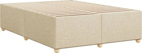vidaXL Σκελετός Κρεβατιού Χωρίς Στρώμα Κρεμ 140x200 εκ.Υφασμάτινο