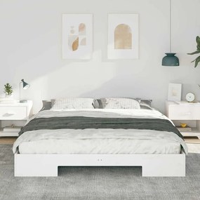 vidaXL Κρεβάτι δαπέδου Λευκό 180 x 200 cm Μασίφ ξύλο πεύκου