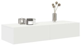 vidaXL Ράφι τοίχου με συρτάρια Λευκό 100x36x19 cm Κατασκευασμένο ξύλο