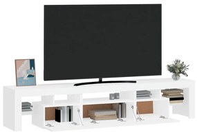vidaXL Έπιπλο Τηλεόρασης με LED Λευκό 200 x 36,5 x 40 εκ.