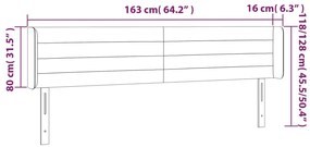 Κεφαλάρι με Πτερύγια Taupe 163x16x78/88 εκ. Υφασμάτινο - Μπεζ-Γκρι