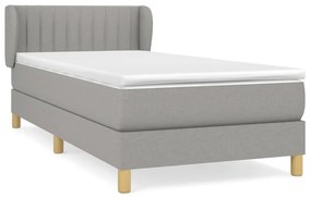 Κρεβάτι Boxspring με Στρώμα Ανοιχτό Γκρι 80x200 εκ. Υφασμάτινο - Γκρι