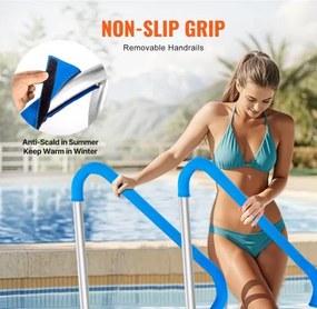 VEVOR Pool Handrail 2 PCS 48x36in Stainless Steel with Base Plate for Spas