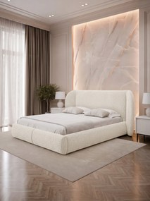 Επενδυμένο Κρεβάτι Jamika-Κρεμ-160 x 200
