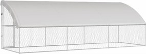 vidaXL Κλουβί Σκύλου 3 pcs Ασημί 6 x 2 x 2 m Γαλβανισμένος χάλυβας
