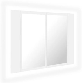 Καθρέφτης Μπάνιου με Ντουλάπι LED Λευκός 60x12x45 εκ. Ακρυλικός - Λευκό