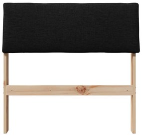vidaXL Ταπετσαρισμένο κεφαλάρι Μαύρο 80 cm Στερεά ξυλεία πεύκου