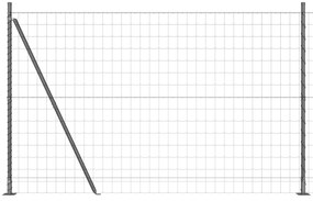 vidaXL Euro Fence με 7 φλαντζωτούς πάσσους 1.6x10 μ γαλβανισμένος χάλυβας