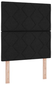 vidaXL Κρεβάτι με Αποθήκευση & Στρώμα & LED Μαύρο 80x200 εκ. Ύφασμα