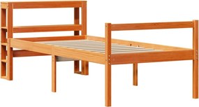 vidaXL Bed Frame Κερί Παλαίωσης 75 x 190 cm Solid Pine Wood, Plywood